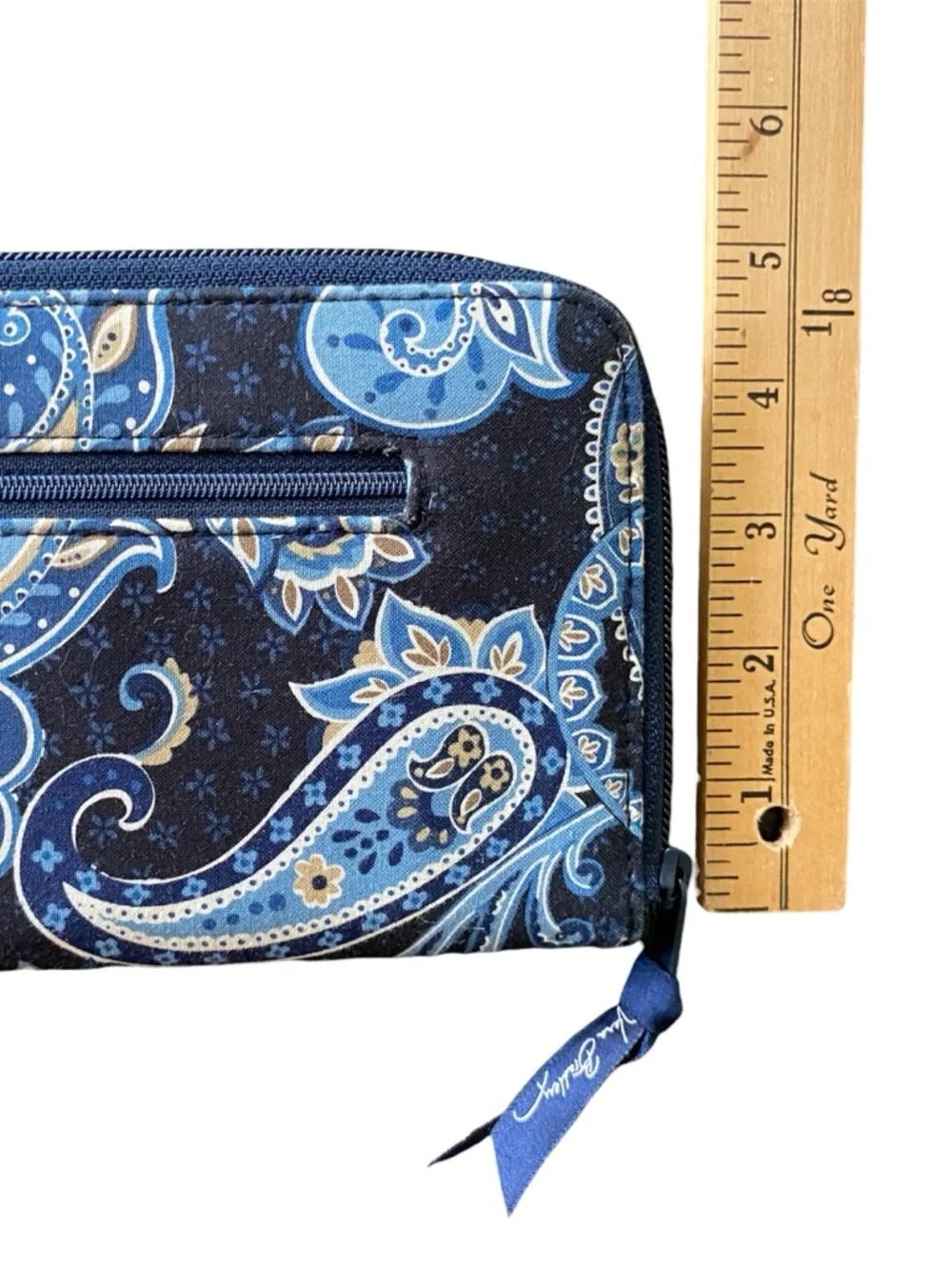 Vera Bradley Windsor Navy Paisley Zip Wallet Organizer NOS Vintage Retired 2006 - Picture 8 of 8